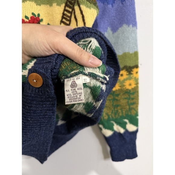 Vintage Susan Bristol Shetland Wool Fall Apple Orchard Cottage Core Cardigan S - Picture 4 of 5